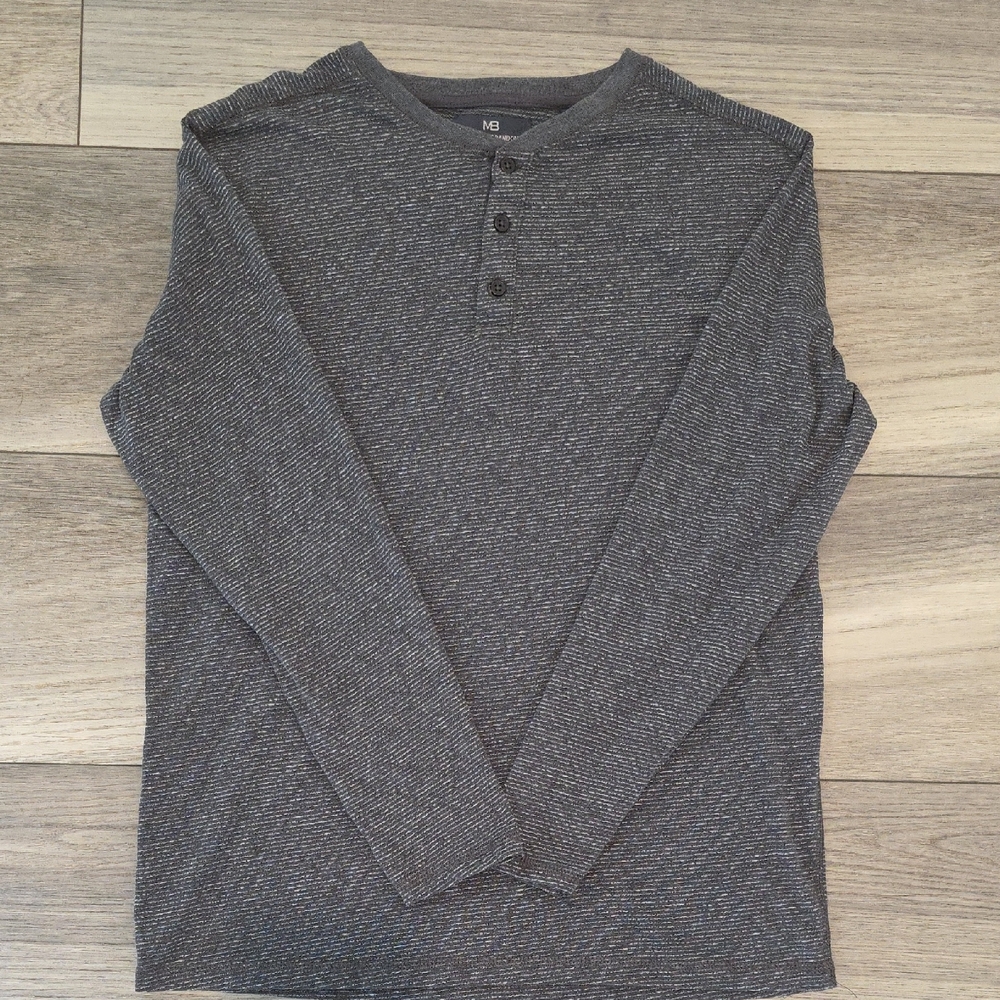 Michael Brandon Charcoal Long Sleeve Henley